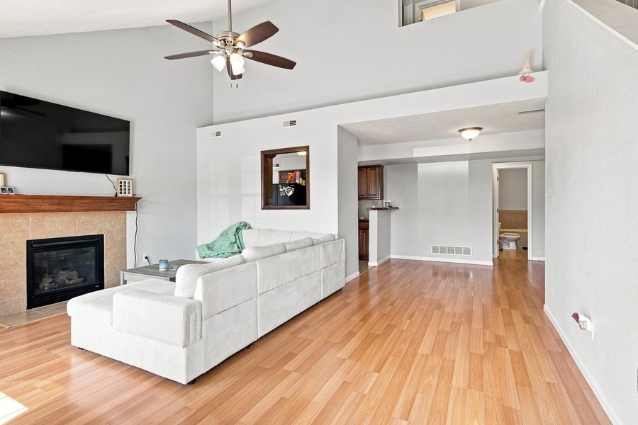 Living room with gas fireplace