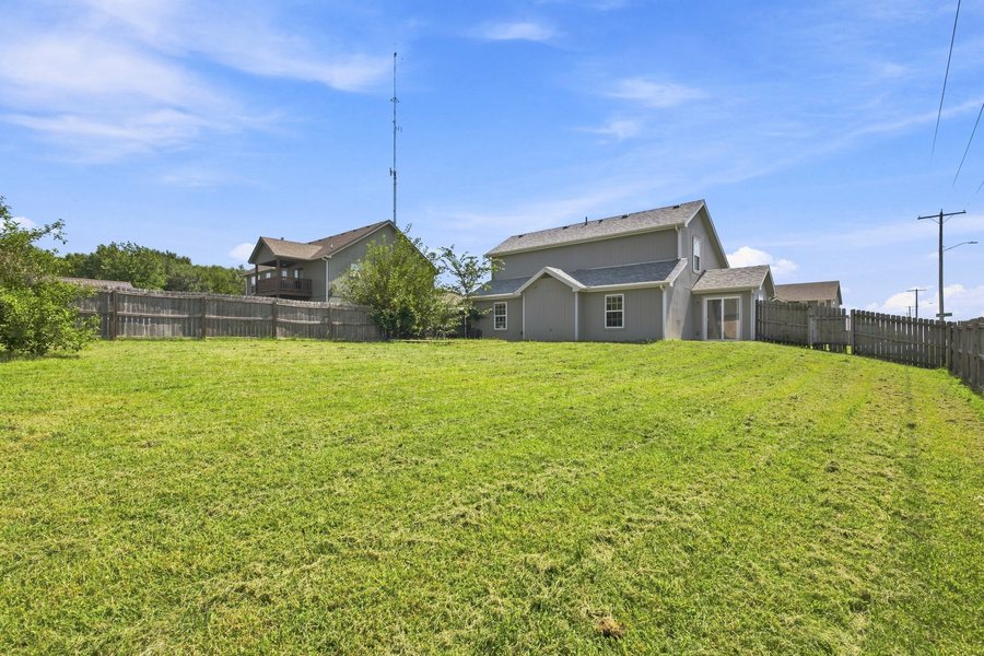 Fenced backyard